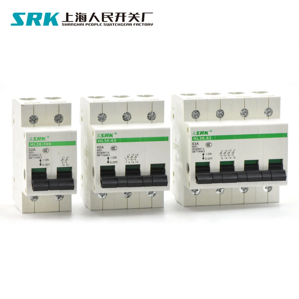 Manufacturer DIN Rail 400V 3 Poles 4 Poles 63A 80A 100A Module Changeover Isolator 3 Phase Main Switch