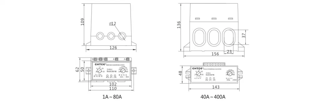 16A-80A Three Phase Motor Overload Protector for Air Conditioning Units Motor Control Application